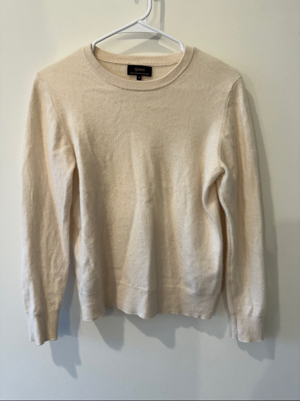 Quince Cashmere Crewneck Sweater in Ivory Cream
